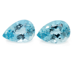 Aquamarine Pair - AAA, blue, pear, 16x11 mm, 11.69 ct, No. A99038