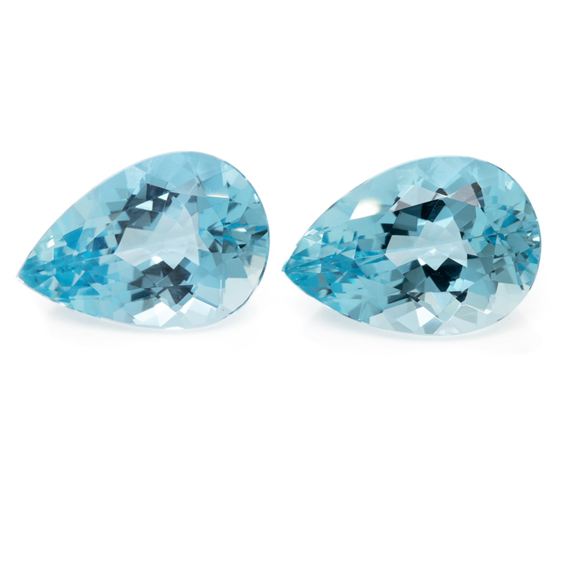 Aquamarine Pair - AAA, blue, pear, 16x11 mm, 11.69 ct, No. A99038