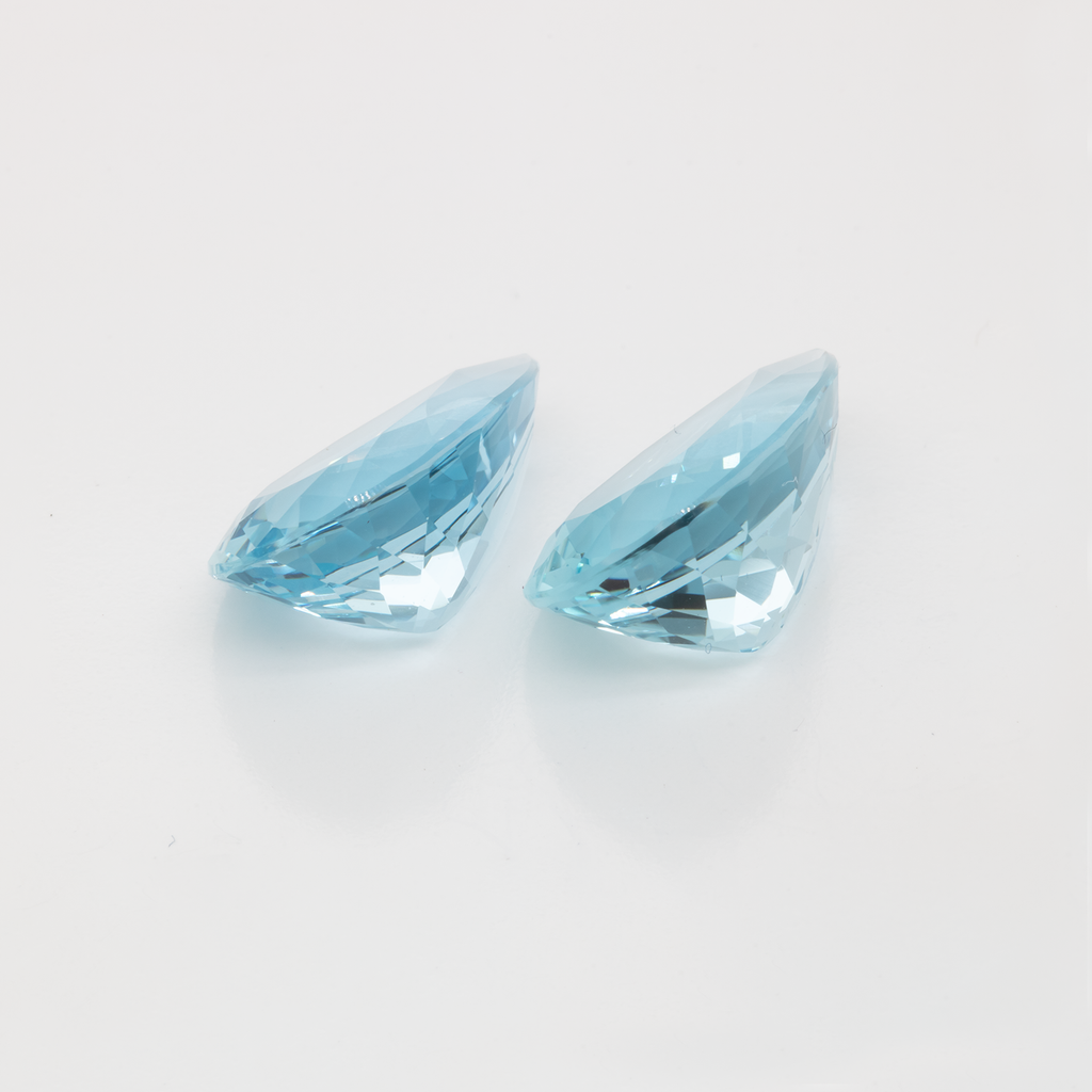 Aquamarine Pair - AAA, blue, pear, 16x11 mm, 11.69 ct, No. A99038