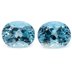 Aquamarin Paar - AAA, oval, 11.5x9.5 mm, 8.70 ct, Nr. A99056