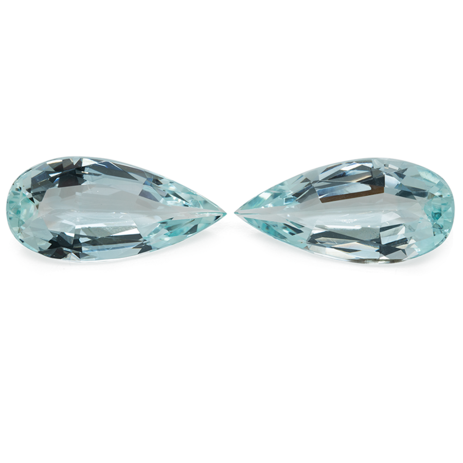 Beryll Paar - grün, birnform, 19x9 mm, 10,42 ct, Nr. BY29001