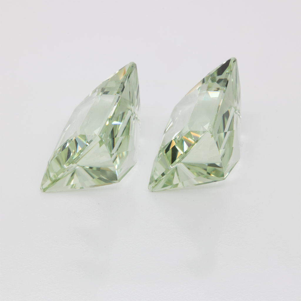 Beryll Paar - grün, rechteck, 15,5x12,5 mm, 25,10 ct, Nr. BY90040