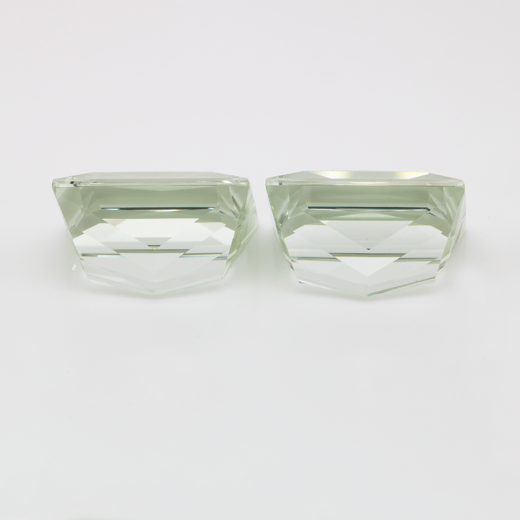 Beryll Paar - grün, rechteck, 15,5x12,5 mm, 25,10 ct, Nr. BY90040