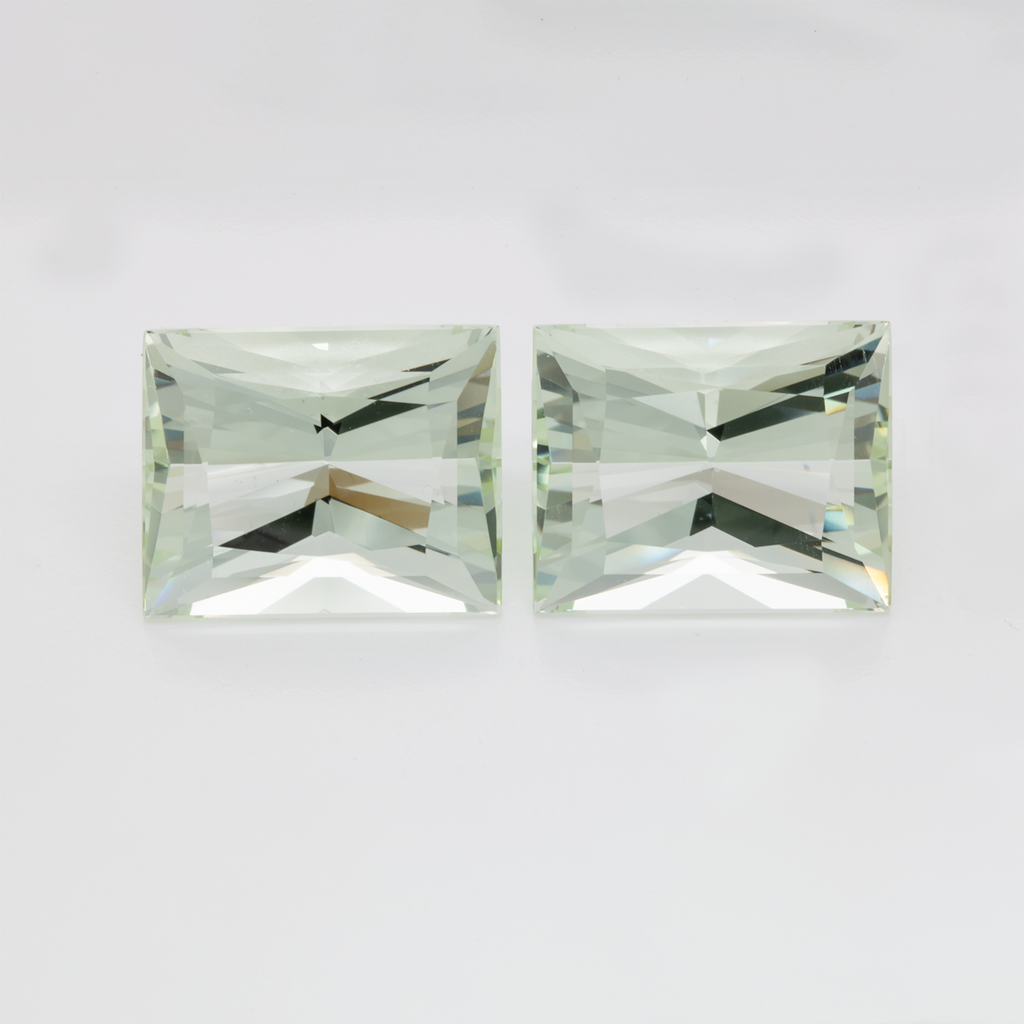 Beryll Paar - grün, rechteck, 15,5x12,5 mm, 25,10 ct, Nr. BY90040