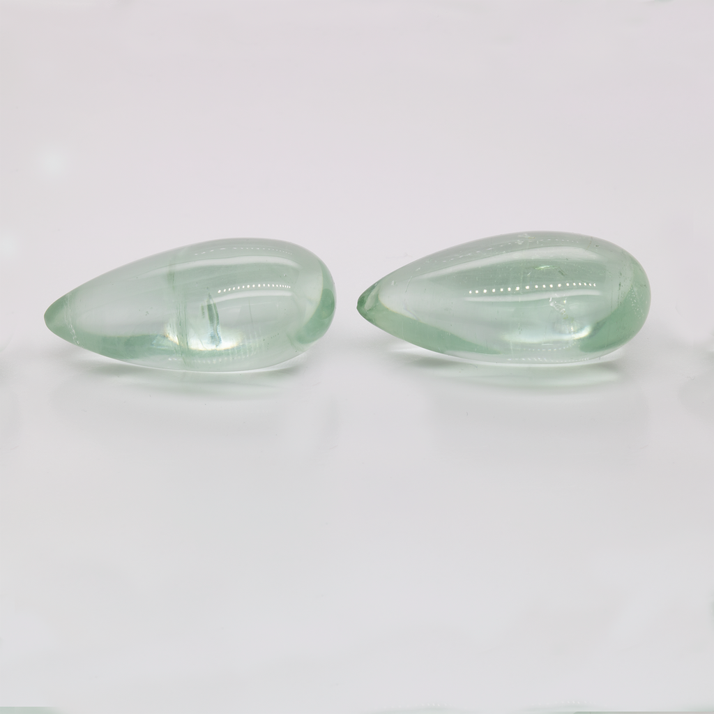 Beryll Paar - grün, briolett, 27x16 mm, 61,89 ct, Nr. BY90042