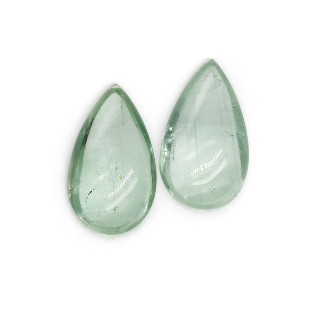 Beryll Paar - grün, briolett, 27x16 mm, 61,89 ct, Nr. BY90042