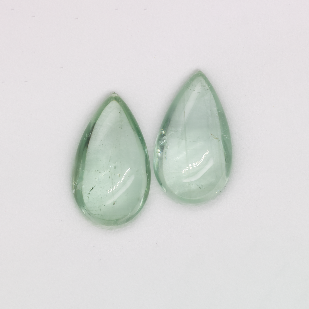 Beryll Paar - grün, briolett, 27x16 mm, 61,89 ct, Nr. BY90042
