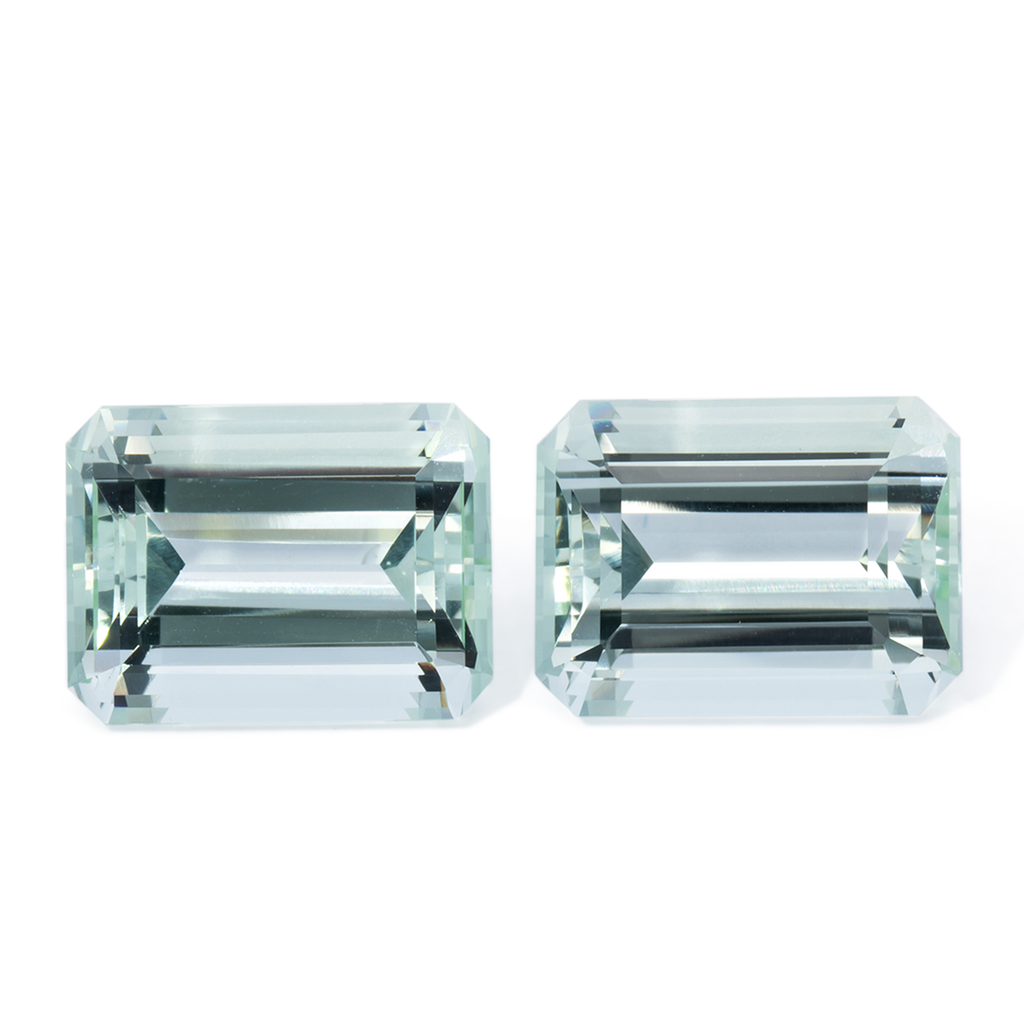 Beryl Pair - green, octagon, 16x12 mm, 23.15 ct, No. BY90049