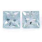 Beryl Pair - blue, rectangle, 4.9x4.9 mm, 1.05 ct, No. BY90050