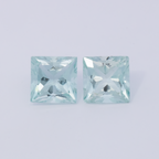 Beryl Pair - blue, rectangle, 4.9x4.9 mm, 1.05 ct, No. BY90050