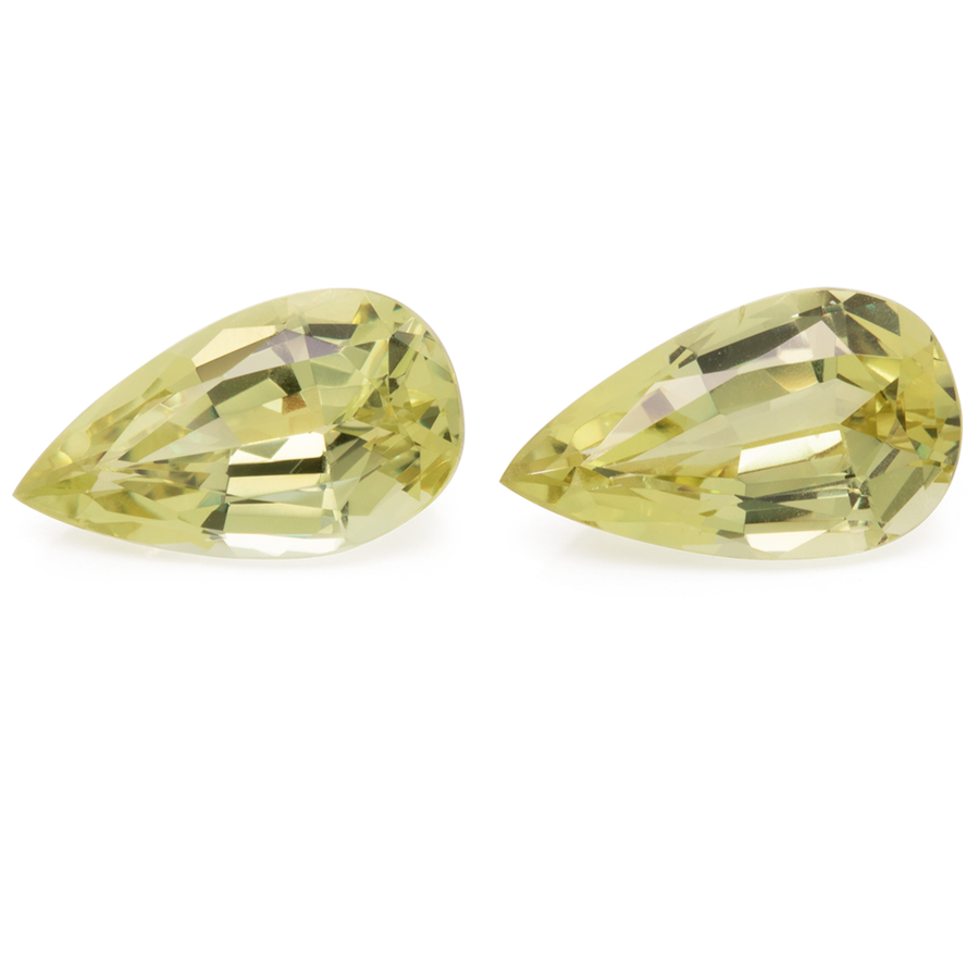 Chrysoberyll Paar - gelb, birnform, 14x8,1 mm, 8,48 ct, Nr. CHB10002