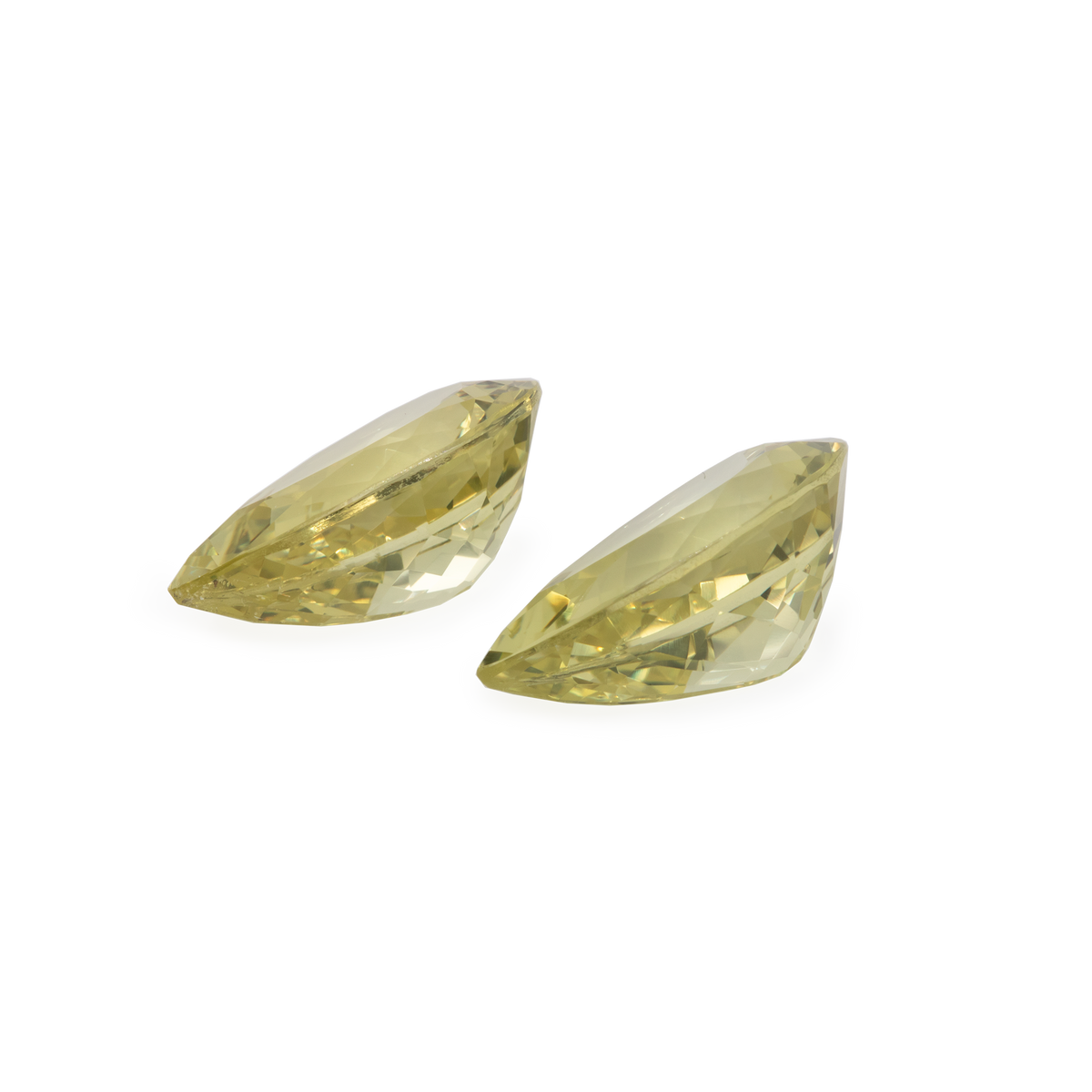 Chrysoberyl Pair - yellow, pear, 12x8 mm, 6.92 ct, No. CHB12001