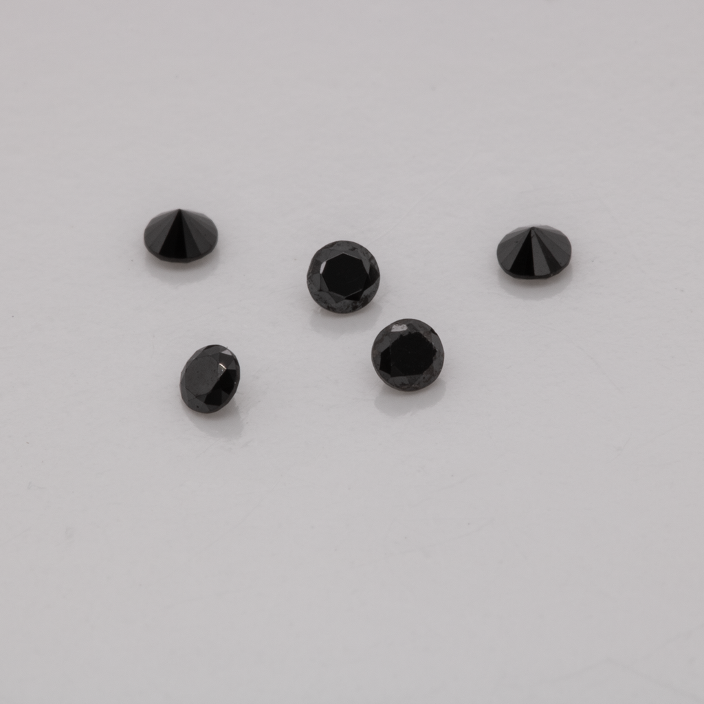 Diamant - schwarz, nicht transparent, rund, 1,3mm, ca. 0,01 ct, Nr. D11057