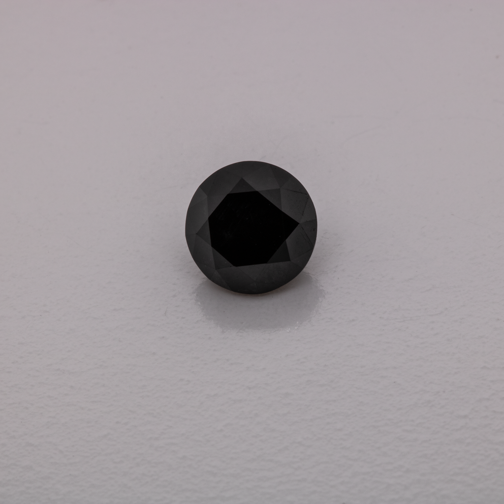 Diamond - black, non-transparent, round, 4.2mm, approx. 0.4 -0.5 ct, No. D11061