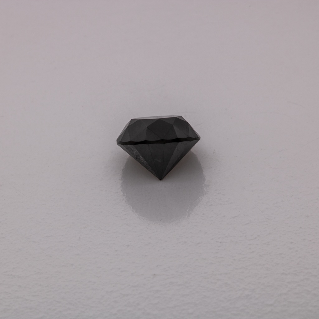 Diamond - black, non-transparent, round, 4.2mm, approx. 0.4 -0.5 ct, No. D11061