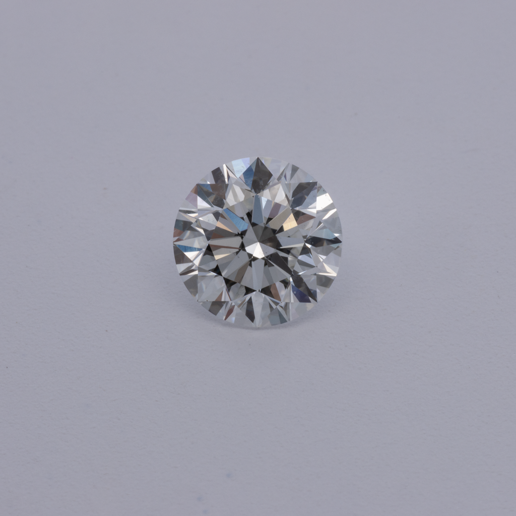 Diamond - fine white, round, 5.04x5.04 - 5.07x5.07 mm, 0.5 ct, No. D11093
