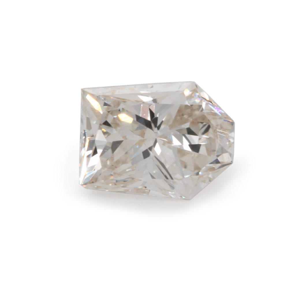 Diamond - slightly tinted white, PQ1, fantasy, 5.4x3.9 mm, 0.48 ct, No. D12001