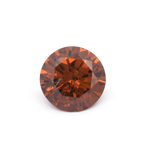 Diamond - brown & orange, round, 6.4x6.4 mm, 0.87 ct, No. DT1011