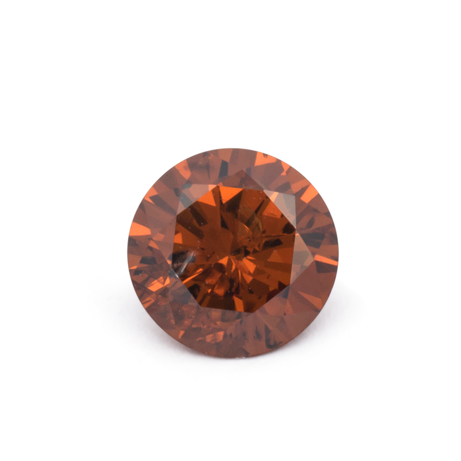 Diamant - braun & orange, rund, 6.4x6.4 mm, 0.87 ct, Nr. DT1011