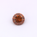 Diamond - brown & orange, round, 6.4x6.4 mm, 0.87 ct, No. DT1011
