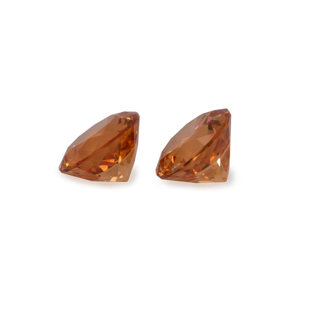 Mandarin Garnet Pair - light orange, round, 5x5 mm, 1.20-1.28 ct, No. MG23003