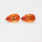 Mandarin Garnet Pair - orange, pear, 13x7.5 mm, 7.76 ct, No. MG99059