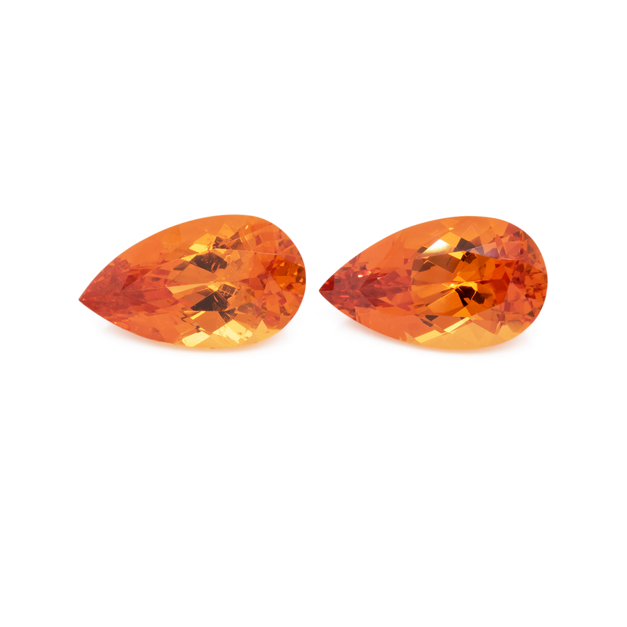 Mandarin Granat Paar - orange, birnform, 13x7.5 mm, 7.76 ct, Nr. MG99059