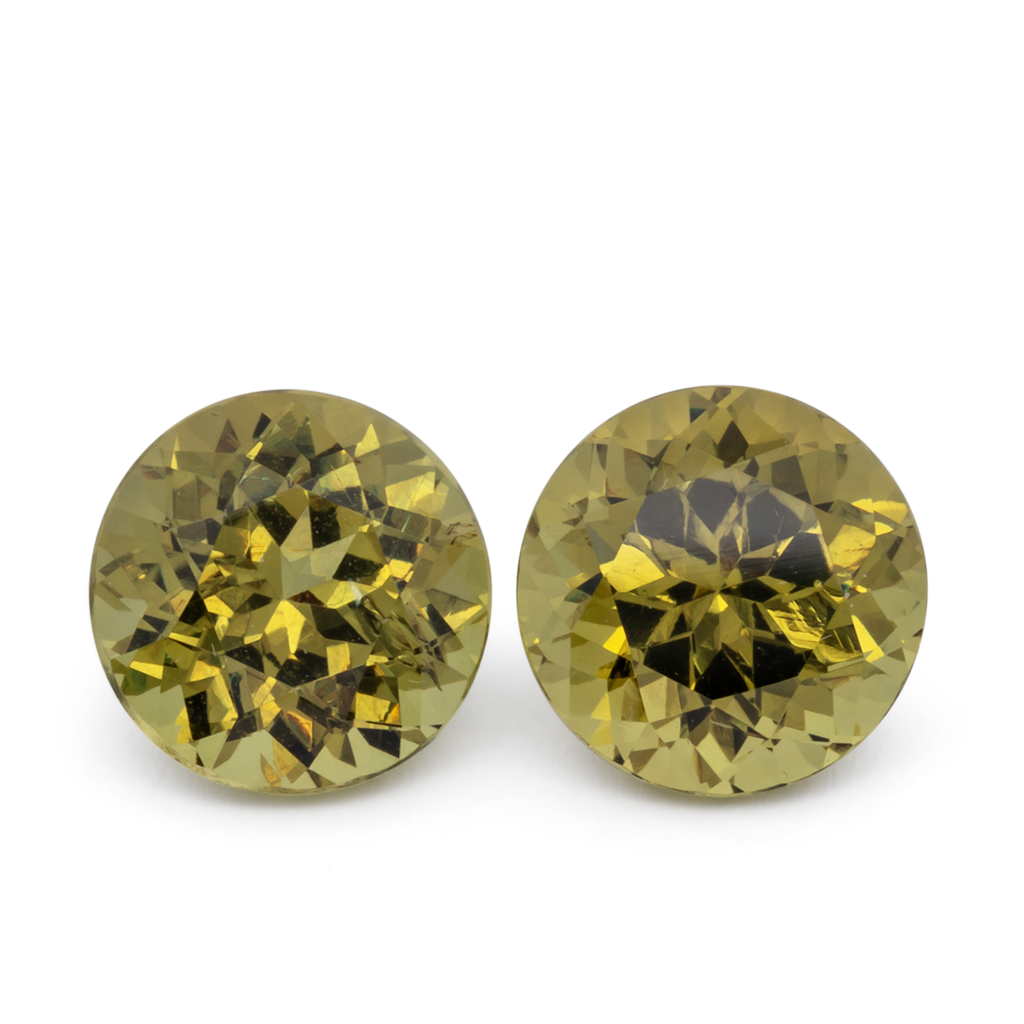 Mali Garnet Pair - yellow, round, 7.6x7.6 mm, 4.15 ct, No. MI10024