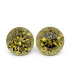 Mali Garnet Pair - yellow, round, 7.6x7.6 mm, 4.15 ct, No. MI10024