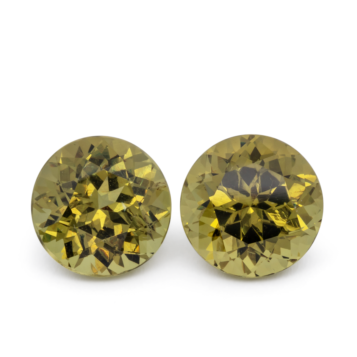 Mali Garnet Pair - yellow, round, 7.6x7.6 mm, 4.15 ct, No. MI10024