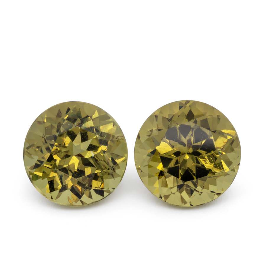 Mali Garnet Pair - yellow, round, 7.6x7.6 mm, 4.15 ct, No. MI10024