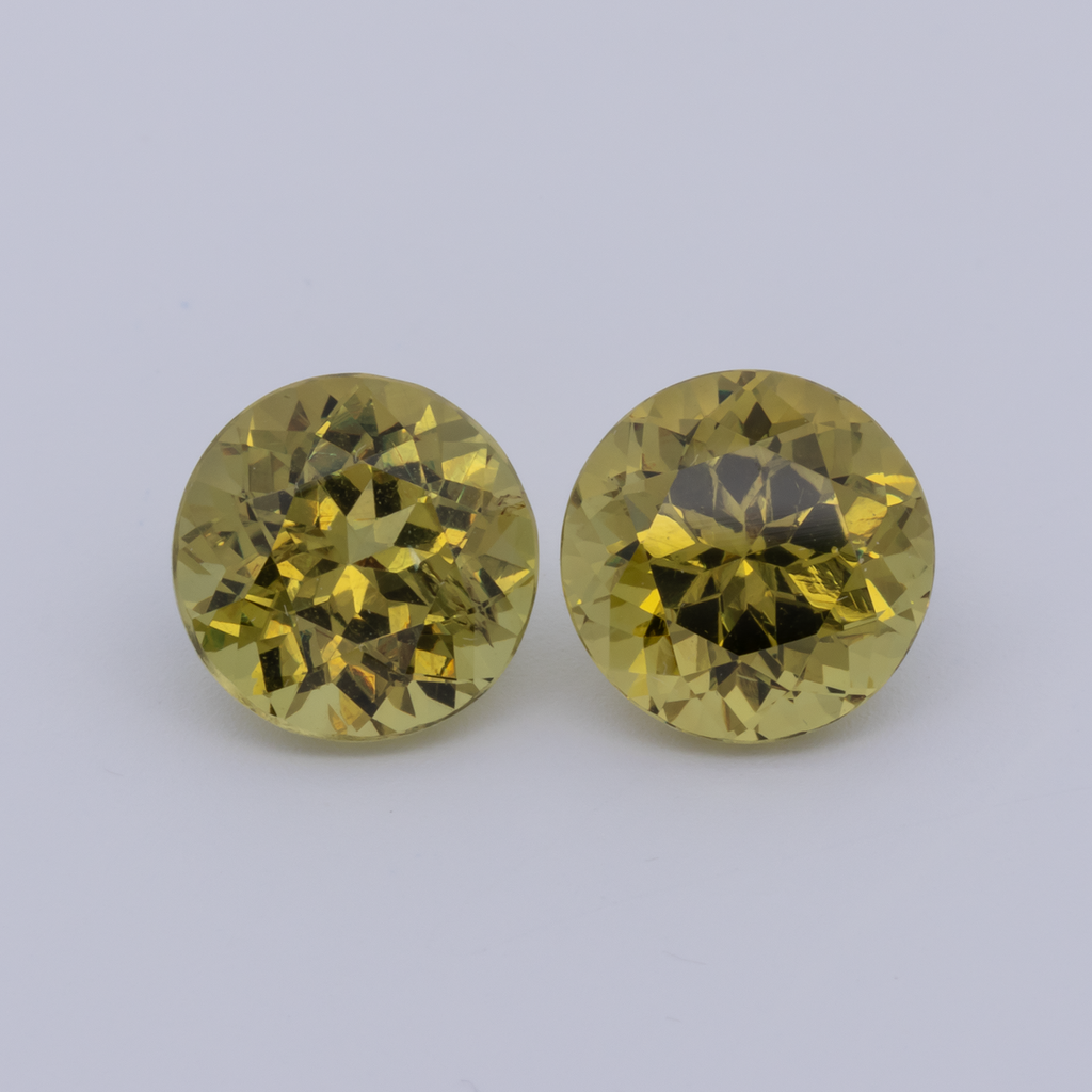Mali Garnet Pair - yellow, round, 7.6x7.6 mm, 4.15 ct, No. MI10024
