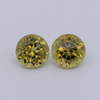 Mali Garnet Pair - yellow, round, 7.6x7.6 mm, 4.15 ct, No. MI10024