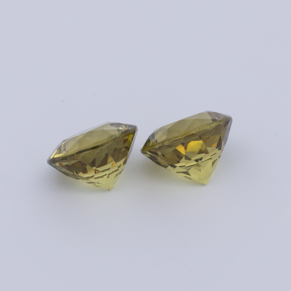 Mali Garnet Pair - yellow, round, 7.6x7.6 mm, 4.15 ct, No. MI10024