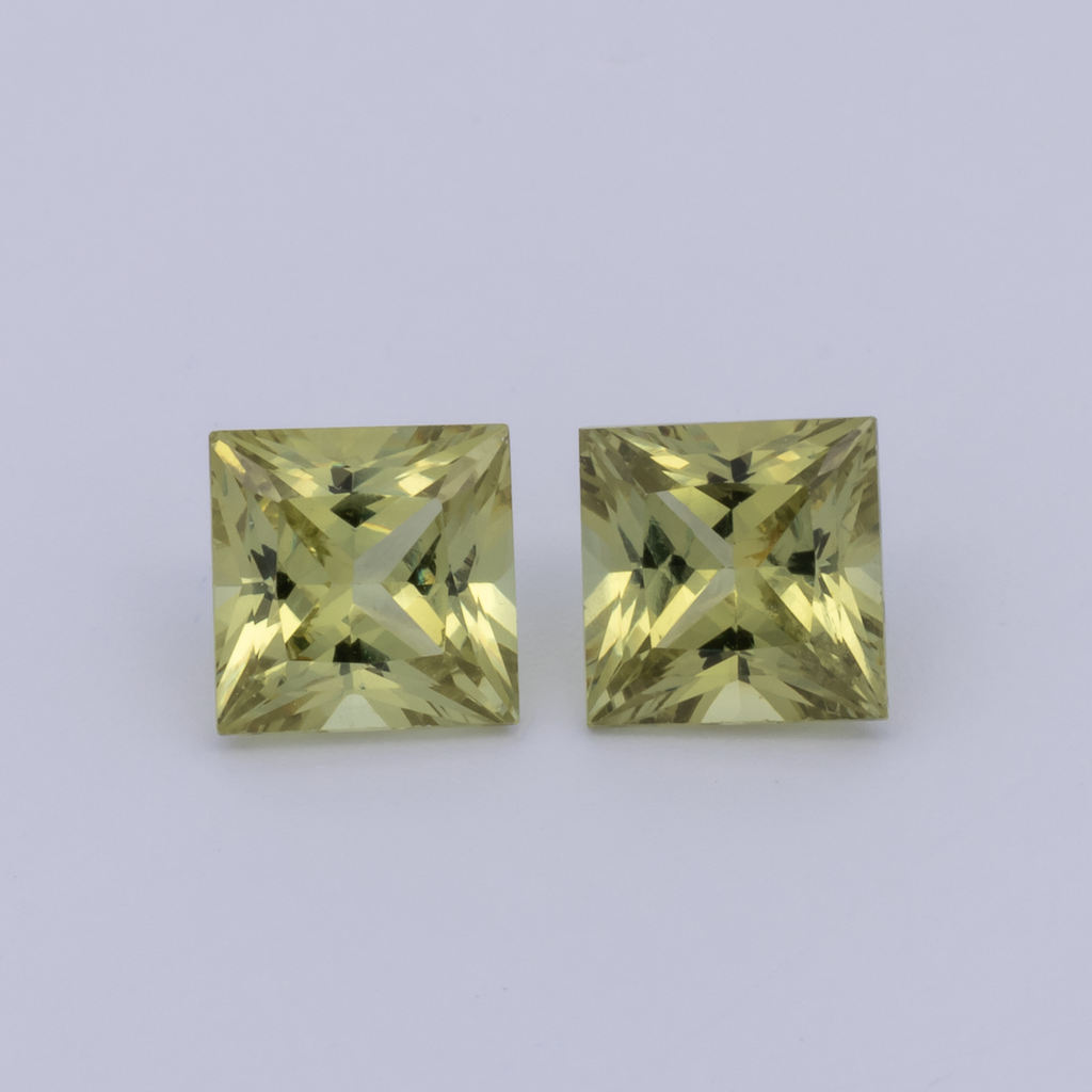 Mali Garnet Pair - yellow, rectangle, 5x5 mm, 1.52 ct, No. MI10025