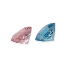 Beryll Paar - rosa/blau, antik, 11x11 mm, 10,02 ct, Nr. MO25001