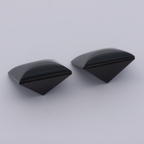 Onyx Paar - schwarz, rechteck, 8x8 mm, 4.61 ct, Nr. OX10001