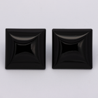 Onyx Paar - schwarz, rechteck, 8x8 mm, 4.61 ct, Nr. OX10001