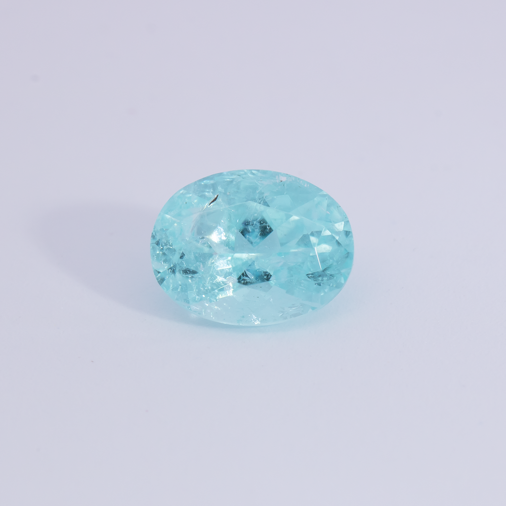 Paraiba Turmalin - blau, oval, 6x4.6 mm, 0.59 ct, Nr. PT90018