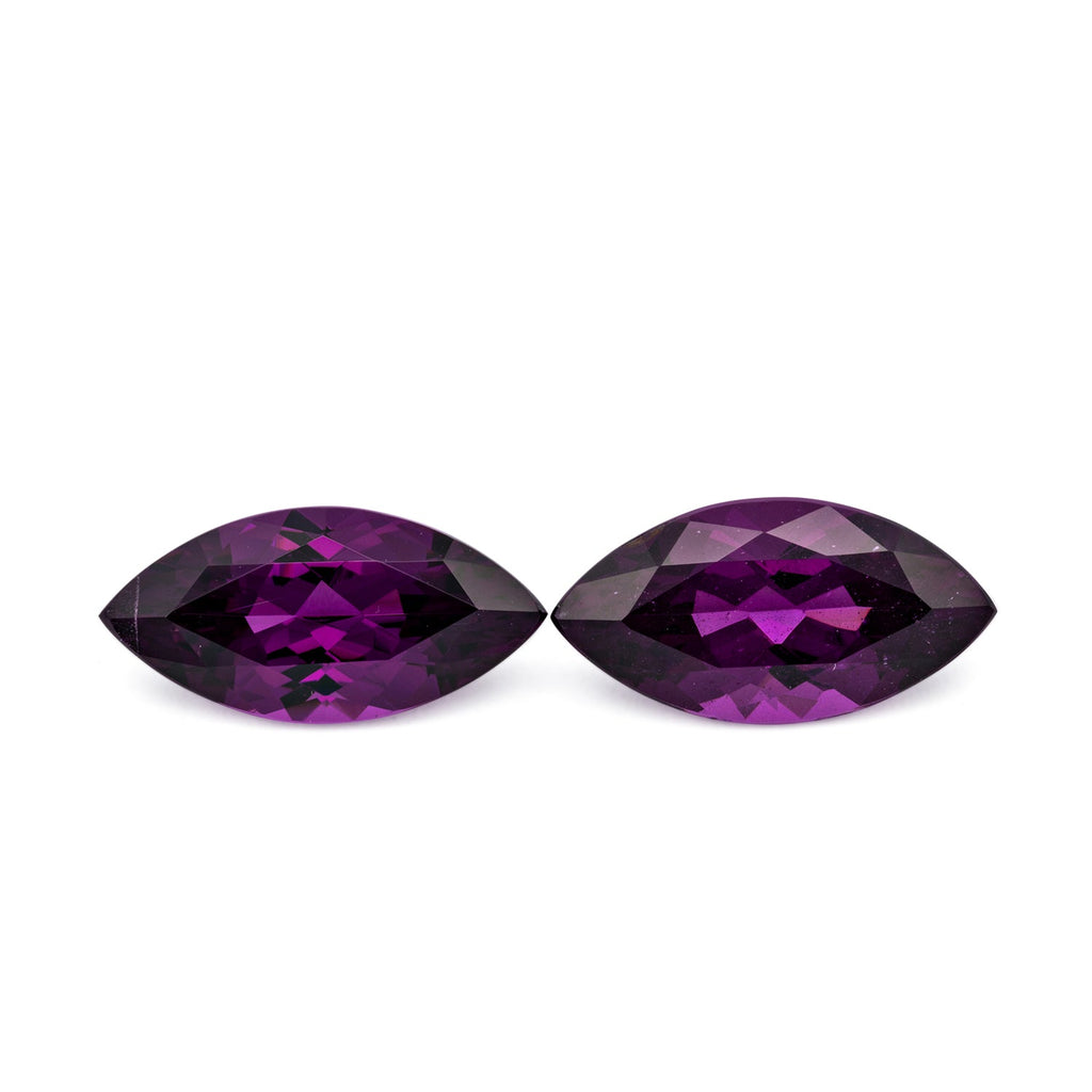 Royal Purple Garnet Paar - lila, navette, 14x7 mm, 6.50 ct, Nr. RP95008