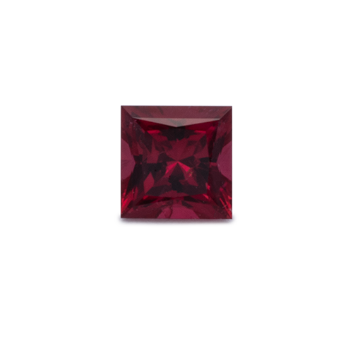 Ruby - red, rectangle, 2.5x2.5 mm, 0.09 ct, No. RY10037