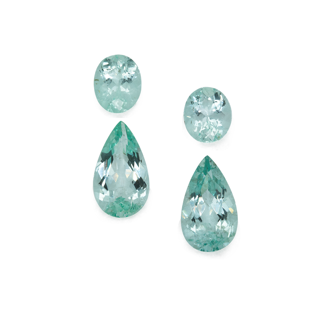 Beryll im Set - grün, oval & birnform, 12x7 mm, 5.78 ct, Nr. SET99017