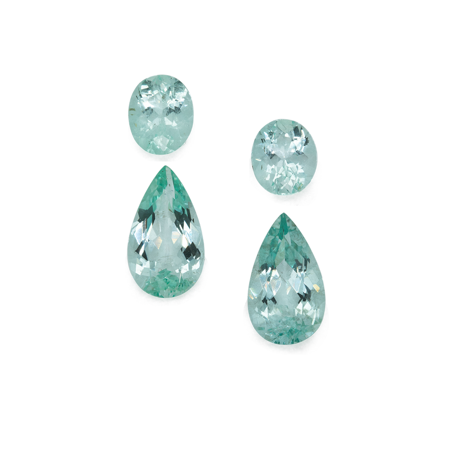 Beryll im Set - grün, oval & birnform, 12x7 mm, 5.78 ct, Nr. SET99017
