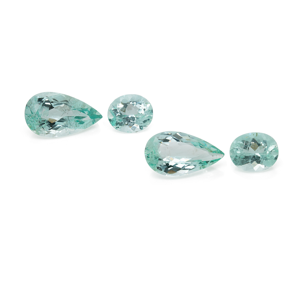 Beryll im Set - grün, oval & birnform, 12x7 mm, 5.78 ct, Nr. SET99017