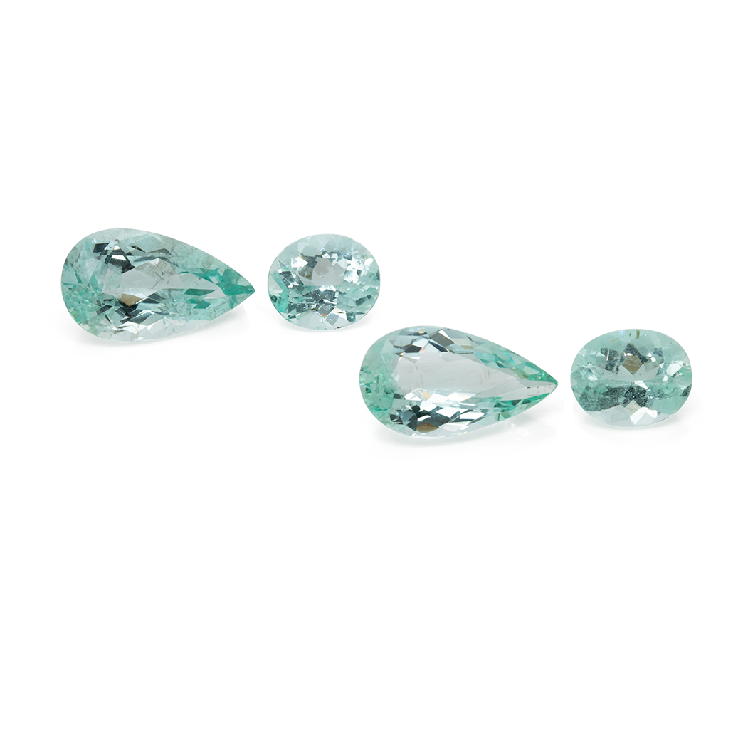 Beryll im Set - grün, oval & birnform, 12x7 mm, 5.78 ct, Nr. SET99017
