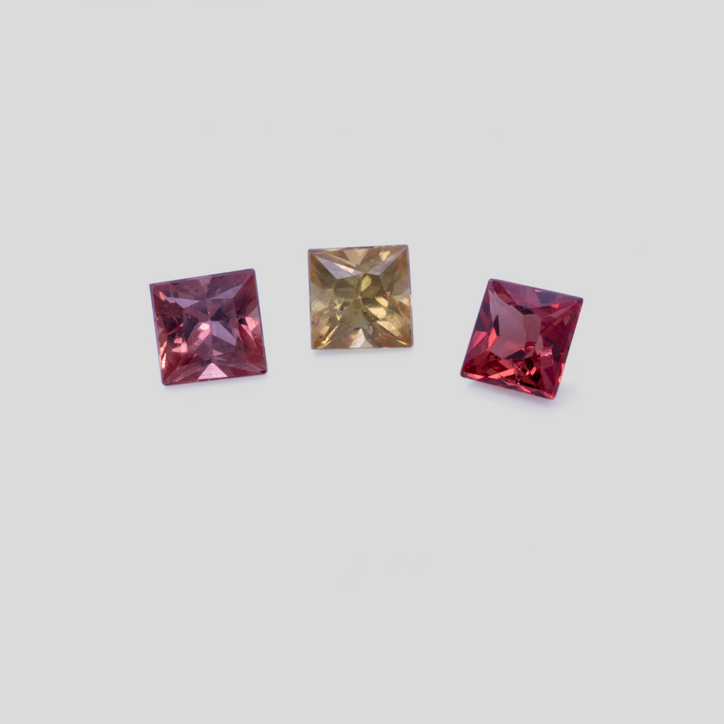 Saphir Set - bunt, rechteck, 2.3x2.3 mm, 0,28 ct, Nr. SET99061