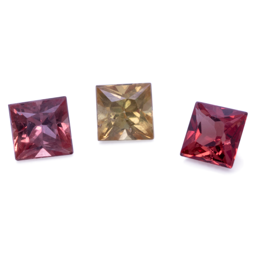 Saphir Set - bunt, rechteck, 2.3x2.3 mm, 0,28 ct, Nr. SET99061