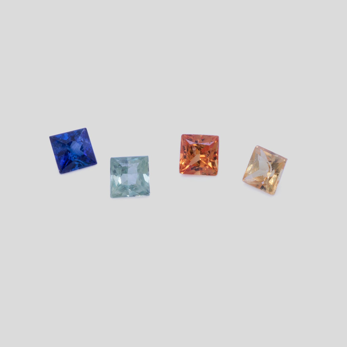 Sapphire Set - multicolor, rectangle, 2.3x2.3 mm, 0.37 ct, No. SET99062