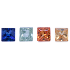 Sapphire Set - multicolor, rectangle, 2.3x2.3 mm, 0.37 ct, No. SET99062