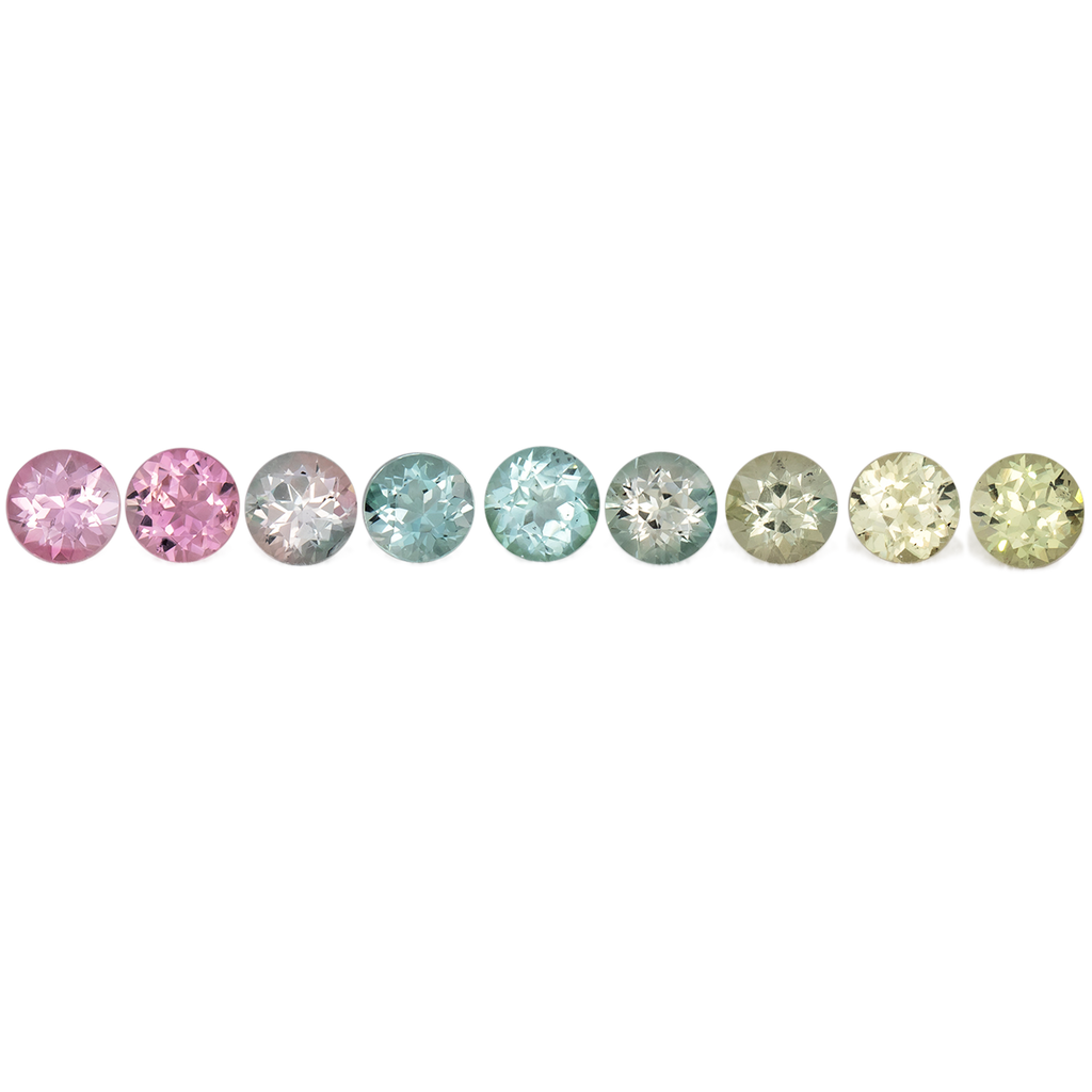 Pastellfarben im Set - bunt, rund, 6x6 mm, 7.40 ct, Nr. SET99069